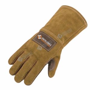 Gants de soudage résistants à la chaleur, gants de travail en cuir robustes pour la fabrication industrielle du métal - Product Image 6