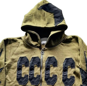 New Custom Logo Men's Distressed Hoodies Thick Blank Plain Zip Up Distressed Hoodies for Sale with Cheap Price - Product Image 3