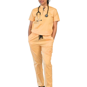 Hot Sale Custom Spandex/Polyester Medical Scrubs Jogger Sets for Unisex New Style V-Neck Woven Uniform Three Pockets Needle - Product Image 1