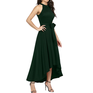 Vestido Maxi de Mujer con Cuello Halter, Silueta Lápiz, Sin Mangas, Casual, Elegante, para Fiesta de Noche, Cintura Natural, Ecológico, para Exportación - Product Image 2