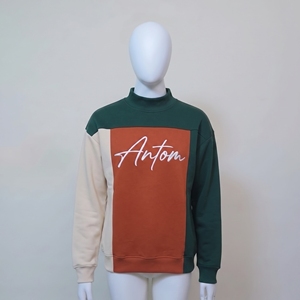 Custom Mock Neck Sweatshirt Color Block <b>Long</b> <b>Sleeve</b> Streetwear OEM ODM Wholesale Bulk Unisex Cotton Pullover Fashion <b>Top</b> - Product Image 2