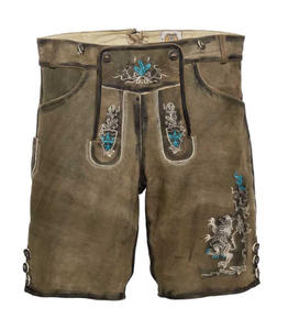 Lederhosen traditionnels bavarois de haute qualité pour hommes, en cuir véritable, costume d'Oktoberfest avec logo personnalisé - Product Image 3
