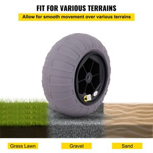 Pneumatici da Spiaggia da 200mm per Carrelli Kayak e Canoe, Pneumatici TPU da 16 Pollici con Pompa d'Aria Gratuita - Product Image 5