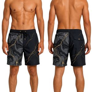 Black <b>Abstract</b> Topography Men Shorts High Stretch Woven Fabric Breathable Durable Water Ready Athletic Surf Shorts - Product Image 1