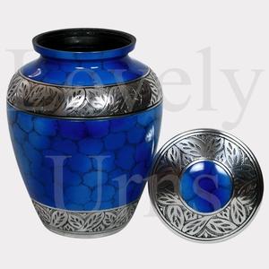 Urna funeraria de zafiro para adultos, tamaño mediano, recuerdo conmemorativo, contenedor para cenizas, diseño elegante. - Product Image 2