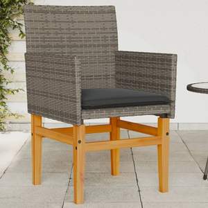 Sedia da Giardino in Rattan PE Grigio Resistente ai Raggi UV, Arredamento da Esterno Standard - Product Image 1