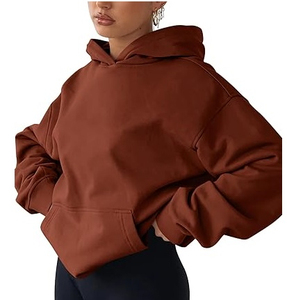 Loose <b>Long</b> Sleeve Pullover Drop Shoulder <b>Hoodies</b> <b>for</b> <b>Women</b> High Quality Plain Fleece Fall Winter <b>Women</b> Drop Shoulder Hoodie - Product Image 3