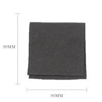Pochette à bijoux avec rabat en tissu suédé et microfibre avec logo personnalisé Petit conteneur de stockage de cadeaux imprimé