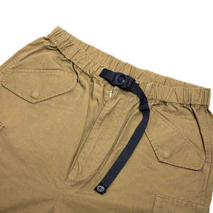Shorts d'été décontractés pour hommes, kaki, 100% coton toile, style urbain, respirant, design cargo, tendance plage - Product Image 5
