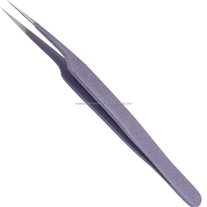 Pince à épiler professionnelle en acier inoxydable pour extensions de cils, pointe dentelée, conception durable, option logo personnalisé, pose de faux cils - Product Image 5