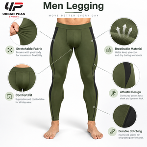 Leggings Cómodos para Hombre con Cintura Elástica, Textura Suave y Ajuste Flexible para Entrenamiento y Ejercicio Diario - Product Image 6