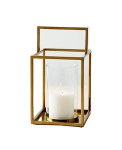 โคมไฟโลหะเคลือบทองคุณภาพพรีเมียม ทนทาน ปี 2026 ราคาขายส่ง โคมไฟใส่เทียนแบบใหม่ล่าสุด - Product Image 1