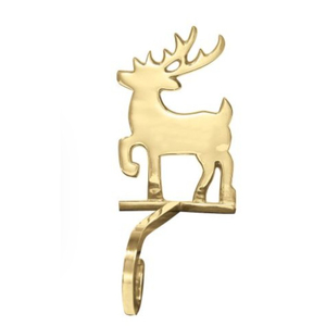Elegante Soporte para Calcetines Navideños con Forma de Reno, Acabado Plateado, de Aluminio, Gancho Decorativo para Chimenea y Hogar - Product Image 2