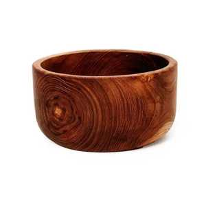 Cuenco de madera hecho a mano, decoración artesanal natural para el hogar, cuenco de estilo rústico, cuenco de madera duradero, cuenco rústico de madera, NOUSHAD HANDICRAFT - Product Image 1