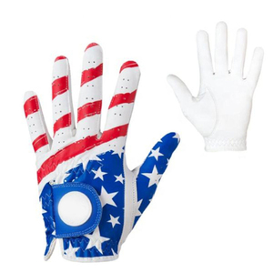 Gants de golf en cuir Cabretta pour gaucher, imprimés par sublimation avec logo personnalisé, sangle Velcro, séchage rapide, respirants, design à doigts complets - Product Image 4