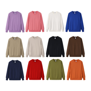400GSM French Terry <b>Plain</b> <b>Sweatshirt</b> Custom Embroidered Logo Men Oversize Crewneck Cotton <b>Sweatshirt</b> - Product Image 2