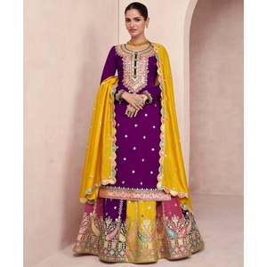 Ensembles de créateurs pour femmes Top de fête Lehenga Dupatta - Product Image 6