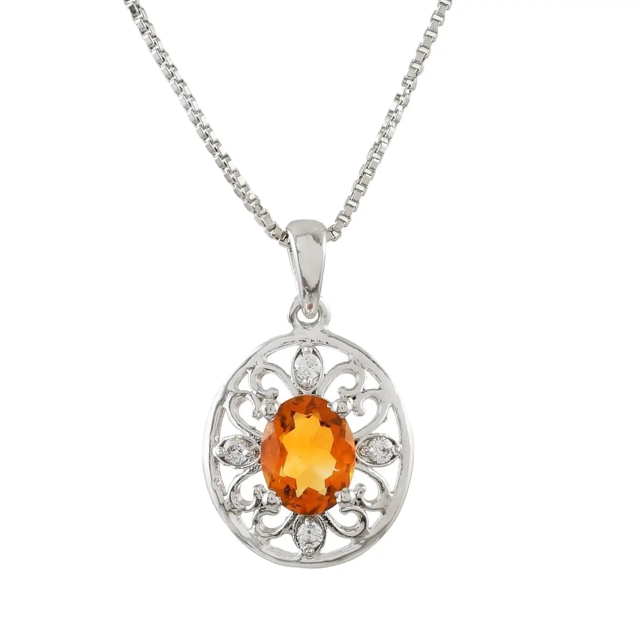 Pendentif clouté en pierre de citrine naturelle Collier à maillons en argent sterling 925 pour femmes sur n'importe quelle tenue au meilleur prix