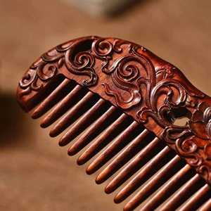 Peineta de Pelo Premium de Amor Eterno, Recuerdo de Boda, Peineta China Antigua Tallada a Mano con Flor de Rosa, Artesanía Natural - Product Image 3