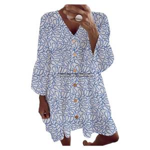 Vestido de algodón vintage con estampado estilo bohemio hippie para mujer, vestido de primavera/verano con tirantes, estilo étnico multicolor. - Product Image 3