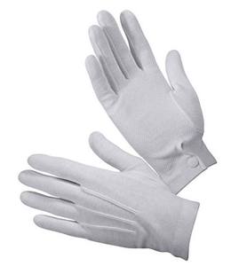 Guantes Unisex de Algodón Blanco para Adultos con Bordado Rojo y Amarillo, Uso Masónico del Rito Francés para Servicios Religiosos - Product Image 1