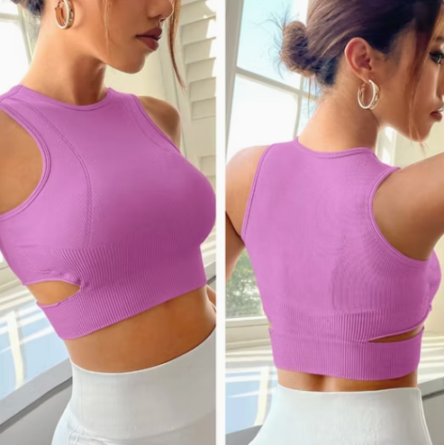 Workout Tops Women Breathable Sports Vest Seamless Sports Bra