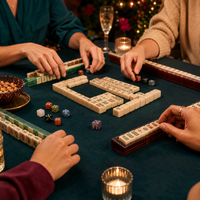 Dés carrés en pierre de cristal naturelle précieuse avec points dorés, écologiques, de luxe, pour jeu familial de Mahjong américain, coffret cadeau pour soirée de jeu