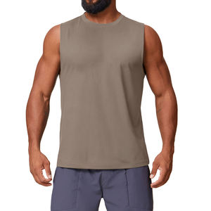 Débardeur de sport tricoté respirant pour homme, col en V, sans manches, séchage rapide, couleur unie, pour la course, l'entraînement et la musculation - Product Image 5