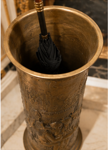 Porte-parapluie en laiton antique, support autoportant à capacité unilatérale pour la décoration des halls d'hôtel - Product Image 3