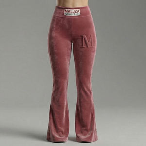 Leggings de Tela Elástica Transpirable y Cómoda de Primera Calidad para Mujer, con Pedrería en Forma de Estrella, Cintura Alta, Estilo Urbano, Color Morado - Product Image 1