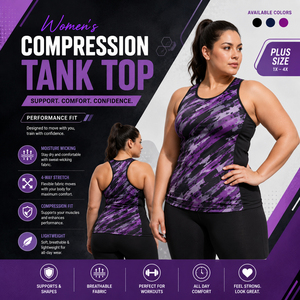 Women Fitness Tank Top Plus Size Muscle Support Compression <b>Singlet</b> Top Custom Printed Sleeveless Yoga Tee Gym Training Tank Top - Product Image 1