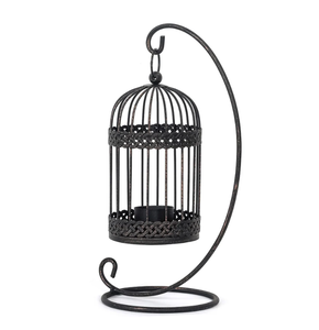 Bird Cage <b>Black</b> Metal Candle <b>Lantern</b> For Festive Home Decor in Best Price - Product Image 4