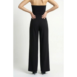 Combinaison sans bretelles associée à un pantalon large taille haute style marin, chic et contemporain, tenue de soirée professionnelle - Product Image 1