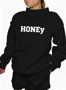 Comprar al por mayor sudadera casual de invierno ODM, nueva moda, diseño de cuello alto, forro polar de algodón, manga larga, logo frontal - Product Image 2