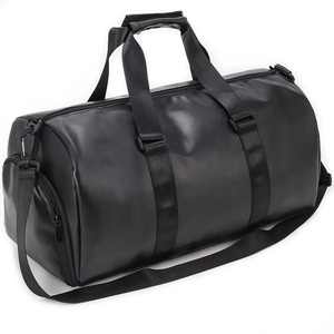 Bolsa Deportiva Negra de PU con Cierre de Cremallera, Bolsa de Viaje para Fitness, Diseño Resistente - Product Image 1