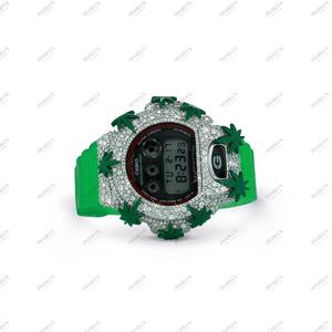 Montre Thorns Bezel G-Sh0ck avec halo de diamants en forme de flamme, montre-bracelet de mode haut de gamme, prix le plus bas jamais atteint - Product Image 2