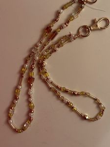 Designer Floral Embroidery Beaded <b>Lanyard</b> <b>for</b> <b>Keys</b> and ID Badges - Product Image 1