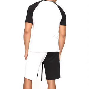 Men's White Short <b>Sleeve</b> O-Neck <b>T</b>-<b>Shirt</b> Shorts Set Loose Fit Sporty Breathable 100% Cotton Jersey Character Print Quick Dry - Product Image 1