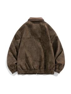 Chaqueta de Motociclista para Hombre, Estilo Retro, Color Café Marrón, de Gamuza, para Primavera y Otoño, Impermeable, Transpirable y Resistente al Viento - Product Image 5