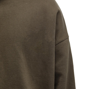 Modern Minimalist Plain Heavyweight Full Zip Hoodie <b>Men</b> Split Front <b>Pouch</b> Pocket Ribbed Hem Elastic Cuffs - Product Image 5