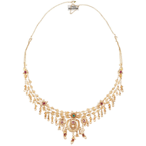 Designer Pota Stone & Austrian Stone <b>Pearl</b> Necklace <b>Set</b>-Fine <b>Jewelry</b> - Product Image 2