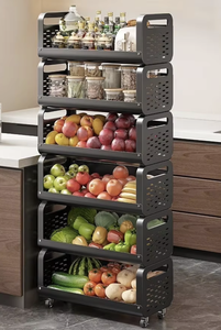 Estante de Almacenamiento de Cocina Móvil de Múltiples Niveles con Ruedas, Organizador de Metal Hueco, OEM/ODM Vietnam - Product Image 3