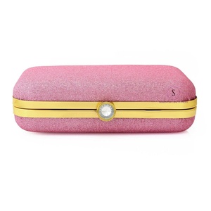 Magnifiques designs brillants, pochette rose pour femme, sac à main de soirée avec chaîne détachable pour femmes. - Product Image 6