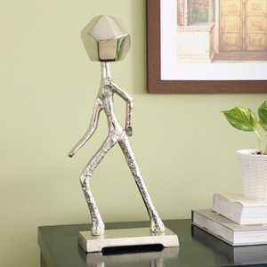 L 20.3 x B 20.3 x H 43.2 cm Contemporary Abstract Metal Figurine Sculpture Handmade Artistic Tabletop <b>Decor</b> for Living Room - Product Image 4