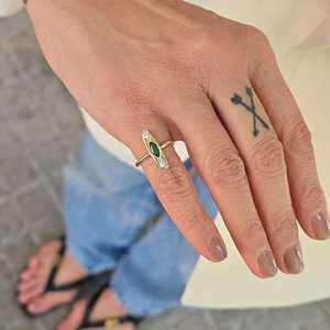 แหวนพิงกี้ริงขายส่ง ทองคำแท้ 14K 18K ประดับเพชรทรงลูกแพร์ เพชรเลี้ยงในห้องปฏิบัติการ ดีไซน์เรียบหรู คลาสสิก แหวนหนา งานจิวเวลรี่ชั้นดี - Product Image 6