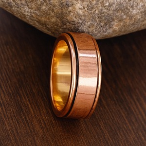 Bague tournante de guérison de haute qualité, faite à la main, en cuivre pur, pour la méditation, cadeau de mariage pour femme, idéale pour les fêtes et les mariages - Product Image 3
