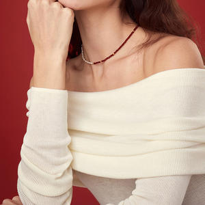 Personalized Forest Style <b>Fashion</b> <b>Jewelry</b> <b>Sets</b> Freshwater Pearl Red Agate Splicing Versatile Metal Bead Inspired Simplicity - Product Image 3