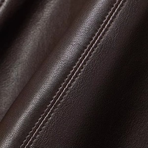 Jupe en cuir véritable taille haute pour femme, personnalisable, décontractée, respirante, coupe trapèze, antibactérienne - Product Image 6