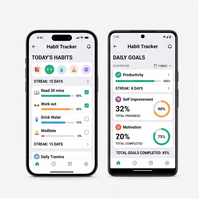 Aplicación RoyalCraft Habit Tracker: Crea Hábitos, Metas Diarias, Seguimiento de Cadenas de Hábitos, Informes, Versión Empresarial para Mac/Linux/Android, Flutter