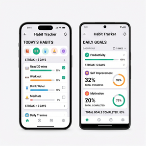 Application RoyalCraft Habit Tracker – Créez des habitudes, des objectifs quotidiens, suivez vos séries de réussite et obtenez des informations sur votre productivité iOS/Android - Product Image 1
